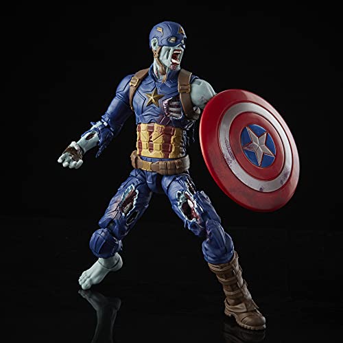 Figura de acción de Capitán América Zombie de 15 cm de Marvel Legends Series, Incluye un diseño Premium y 1 Accesorio