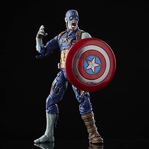 Figura de acción de Capitán América Zombie de 15 cm de Marvel Legends Series, Incluye un diseño Premium y 1 Accesorio