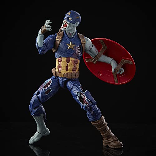 Figura de acción de Capitán América Zombie de 15 cm de Marvel Legends Series, Incluye un diseño Premium y 1 Accesorio