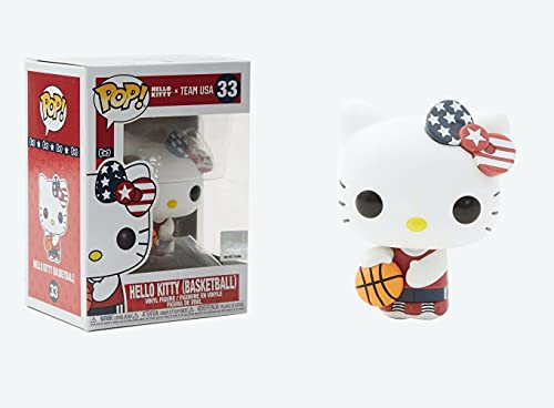 Figura de acción de Hello Kitty Basketball Pop #33 Pop Sports Team USA (con protector EcoTek Pop y tarjeta de arte adicional)