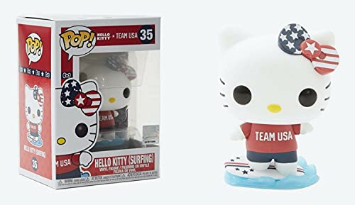 Figura de acción de Hello Kitty Surfing Pop #35 Pop Sports Team USA (con protector EcoTek Pop y tarjeta de arte adicional)