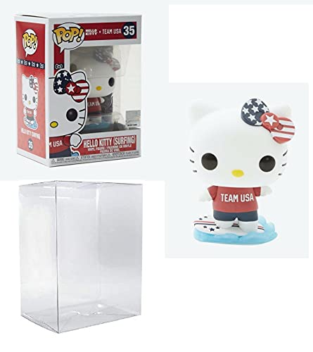 Figura de acción de Hello Kitty Surfing Pop #35 Pop Sports Team USA (con protector EcoTek Pop y tarjeta de arte adicional)