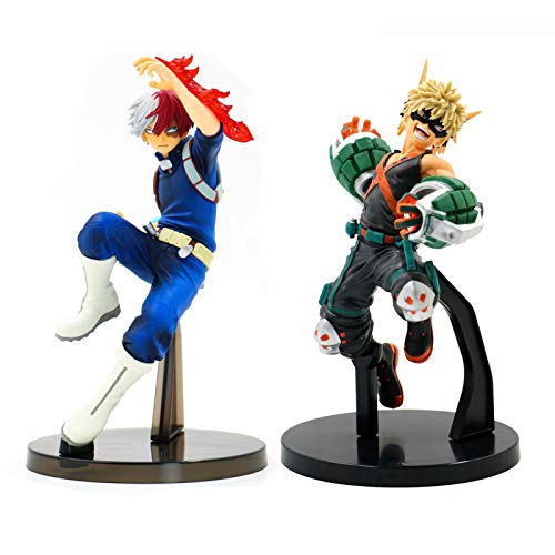 Figura My Hero Academia Todoroki Shoto Bakugou Katsuki Midoriya Izuku coleccionable PVC Figura Anime Acción Muñeca Juguete Modelo Figura de acción El mejor regalo para niños (Todoroki Shoto, 19CM)