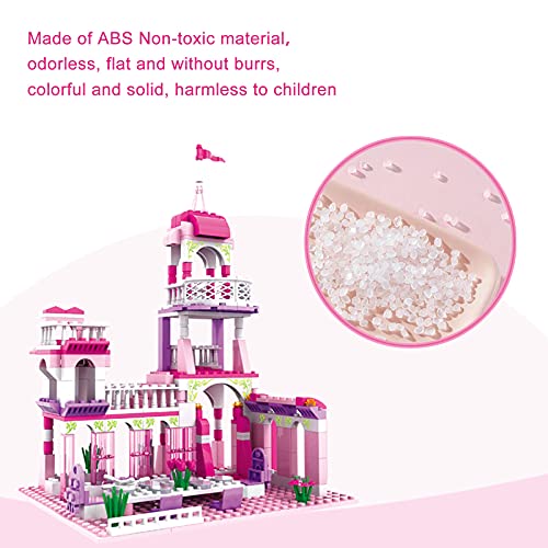 Filles Château Ensembles de Construction Rose Palais Briques Princesse Jouets Filles Blocs de Construction Cadeau De Noël pour Enfants 6-12 Ans 254 pcs