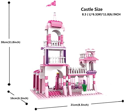 Filles Château Ensembles de Construction Rose Palais Briques Princesse Jouets Filles Blocs de Construction Cadeau De Noël pour Enfants 6-12 Ans 254 pcs