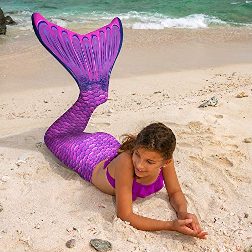 Fin Fun RTLM-MF-PPL-YSM - Aletas de Sirena para Nadadores Seguros a Partir de 6 años, Color Morado