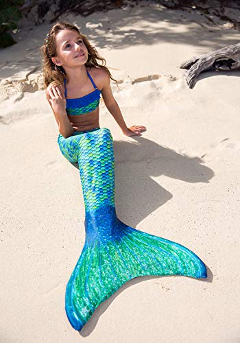 Fin Fun RTLX-GB-10-MF - Aletas de Sirena para niños a Partir de 10 años (Talla L), Color Verde