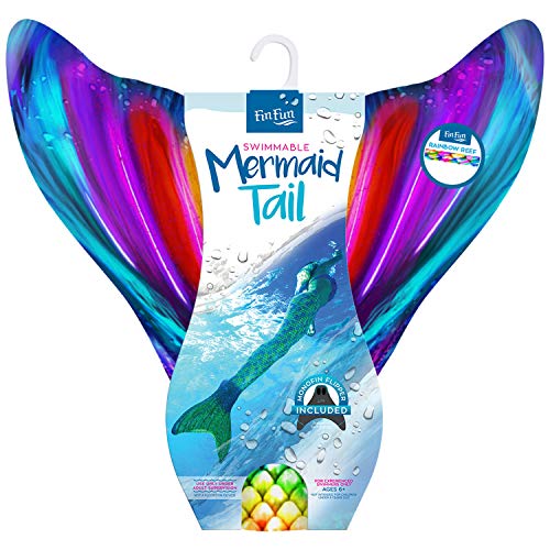 Fin Fun RTLX-RRF-AL-MF - Aletas de Sirena (Talla L / 48-50, para Adultos, Rainbow Reef), Multicolor