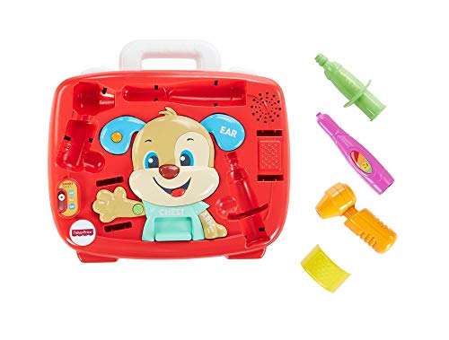 Fisher-Price FTH19 Laugh and Learn - Kit de chequeo de Cachorro, Juego de rol de los médicos para niños Hablando, Apto para niños de 18 Meses más