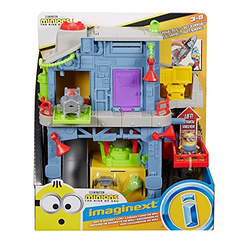 Fisher-Price Imaginext Minions Laboratorio de GRU, Figura de Acción con Accesorios para Niños +3 Años (Mattel GMP35)