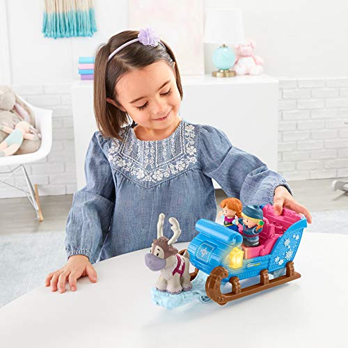 Fisher-Price Little People Disney Frozen El trineo de Kristoff, juguetes niños +2 años (Mattel GGV30)