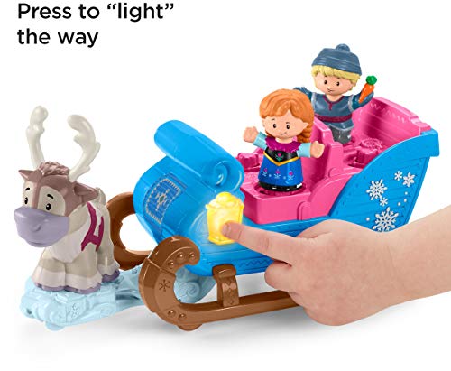 Fisher-Price Little People Disney Frozen El trineo de Kristoff, juguetes niños +2 años (Mattel GGV30)