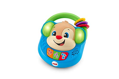 Fisher-Price - Perrito musical de paseo de Ríe y Aprende, radio de juguete para bebé +6 meses (Mattel FPV08)