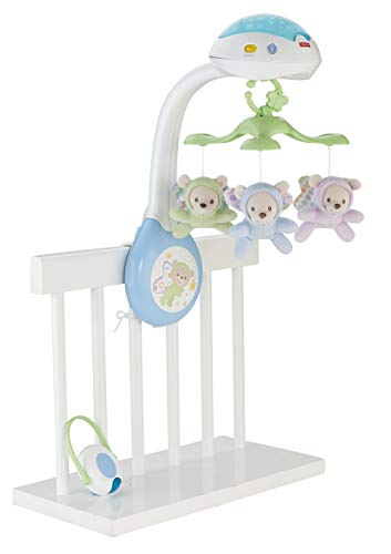 Fisher-Price Rainforest Piano-Gym - Manta de Juego parBebé (Mattel BMH49) + Móvil ositos voladores, juguete de cuna proyector para bebé (Mattel CDN41)