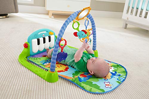 Fisher-Price Rainforest Piano-Gym - Manta de Juego parBebé (Mattel BMH49) + Móvil ositos voladores, juguete de cuna proyector para bebé (Mattel CDN41)