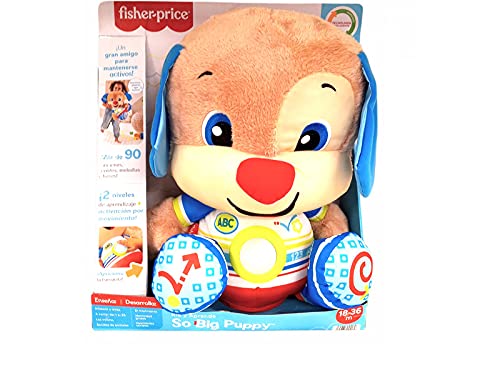 Fisher-Price Ríe y Aprende Perrito grande de juguete con sonidos, canciones y frases, regalo para bebés +18 meses (Mattel HDJ18)