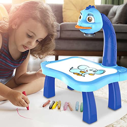 fllyiingu Juego de Pintura de proyector para niños, máquina de Pintura de proyección Inteligente para niños, Dibujo a, Tablero de Dibujo para niños, Juego de Pintura de proyector para niño y niña