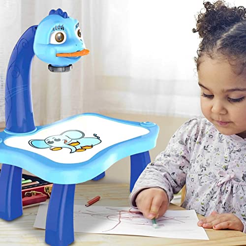 fllyiingu Juego de Pintura de proyector para niños, máquina de Pintura de proyección Inteligente para niños, Dibujo a, Tablero de Dibujo para niños, Juego de Pintura de proyector para niño y niña