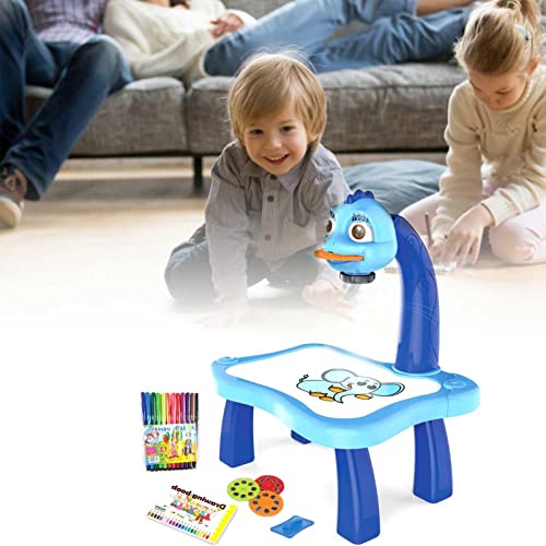 fllyiingu Juego de Pintura de proyector para niños, máquina de Pintura de proyección Inteligente para niños, Dibujo a, Tablero de Dibujo para niños, Juego de Pintura de proyector para niño y niña