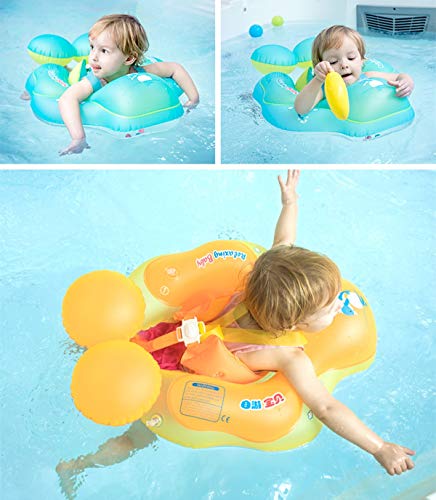 Flotador de Natación para Bebés con Asiento Anillo,Bebé Recién Nacido Aprende a Nadar Entrenador Inflable Flotador Ajustable para Piscinas para Bebés,Anillo de Natación para Bebés (3-12 Meses,S)