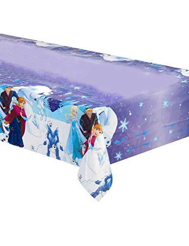 Folat B.V. Procos 87900 Frozen, Mantel de Plástico con Copos de Nieve, Multicolor, 120 x 180 cm