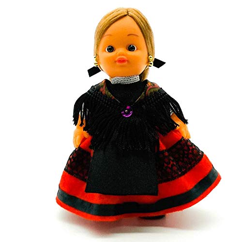 Folk Artesanía Muñeca Regional colección de 15 cm con Vestido típico Alcarreña La Alcarria Guadalajara España.