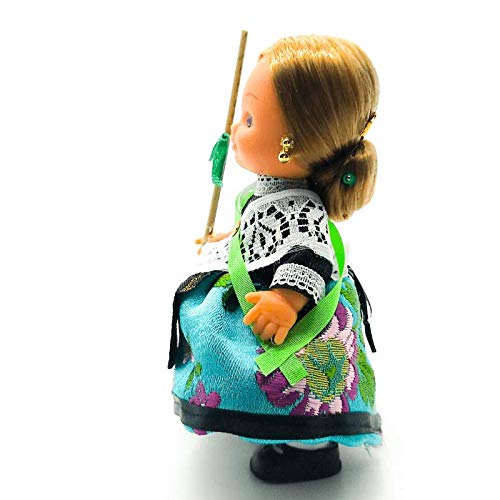 Folk Artesanía Muñeca Regional colección de 15 cm con Vestido típico Castellonera (Castellón) España.