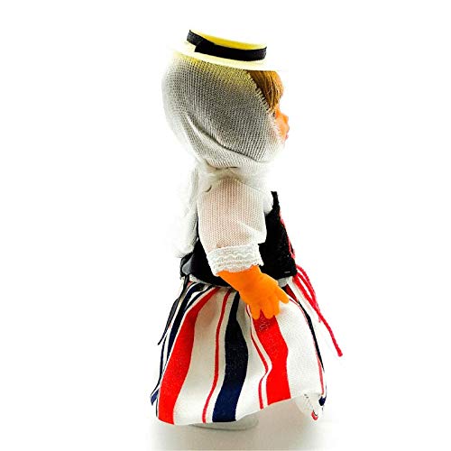 Folk Artesanía Muñeca Regional colección de 15 cm con Vestido típico Lanzaroteña Lanzarote Islas Canarias España.