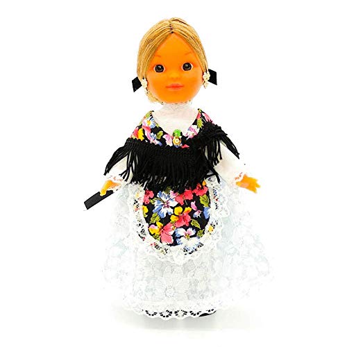 Folk Artesanía Muñeca Regional colección de 25 cm con Vestido típico Peñiscolana Peñíscola Castellón España.