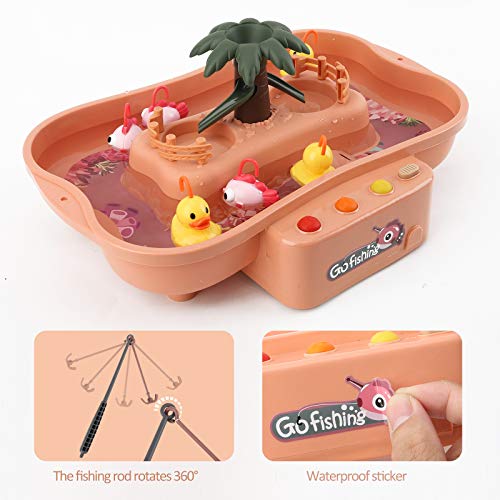 FORMIZON Juguete de Pesca, Juguetes de Baño Bebe, Juguetes Bañera Juguetes Piscina para Niños, Juguetes de Pesca con Música, Juegos de Agua para Niños Niñas (Rosado)