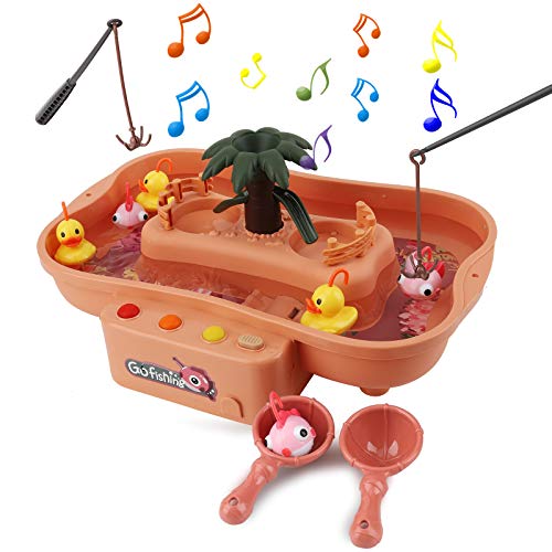 FORMIZON Juguete de Pesca, Juguetes de Baño Bebe, Juguetes Bañera Juguetes Piscina para Niños, Juguetes de Pesca con Música, Juegos de Agua para Niños Niñas (Rosado)