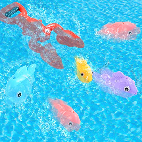 FORMIZON Juguetes Bañera, Juguetes de baño de Peces, 4 Peces Pequeños Marinos Juguetes de Baño Bebe, Juegos de Agua para Niños Niñas (B)