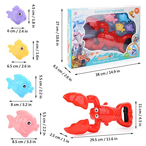 FORMIZON Juguetes Bañera, Juguetes de baño de Peces, 4 Peces Pequeños Marinos Juguetes de Baño Bebe, Juegos de Agua para Niños Niñas (B)