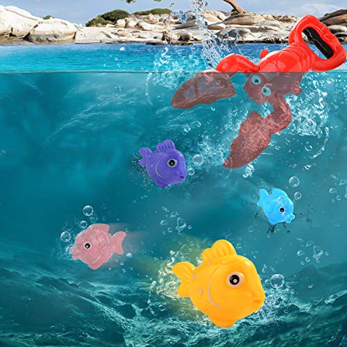 FORMIZON Juguetes Bañera, Juguetes de baño de Peces, 4 Peces Pequeños Marinos Juguetes de Baño Bebe, Juegos de Agua para Niños Niñas (B)