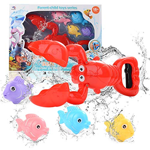 FORMIZON Juguetes Bañera, Juguetes de baño de Peces, 4 Peces Pequeños Marinos Juguetes de Baño Bebe, Juegos de Agua para Niños Niñas (B)