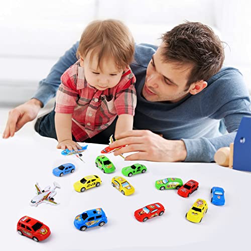 FORMIZON Tire hacia Atrás Coches, Mini Die Cast Set de Coches de Juguete, Coche de Carreras, Avión de Juguete, Juguete Coches para Niños Pequeños, Juguetes Vehículos Fricción, para Niños de 1-6 Años