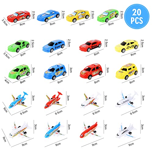 FORMIZON Tire hacia Atrás Coches, Mini Die Cast Set de Coches de Juguete, Coche de Carreras, Avión de Juguete, Juguete Coches para Niños Pequeños, Juguetes Vehículos Fricción, para Niños de 1-6 Años