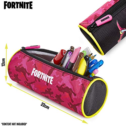 Fortnite Estuche Escolar Niño, Estuches para Lápices Diseño Emotes y Llama Ovalados y Rectangulares, Materiales Escolares Producto Oficial Fornite, Regalos para Chicos y Chicas (Rojo)