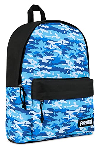 Fortnite Mochila Escolar Niño, Mochilas Escolares Juveniles, Bolsas Colegio para Niños Adolescentes, Producto Oficial Fornite (Camo Azul)