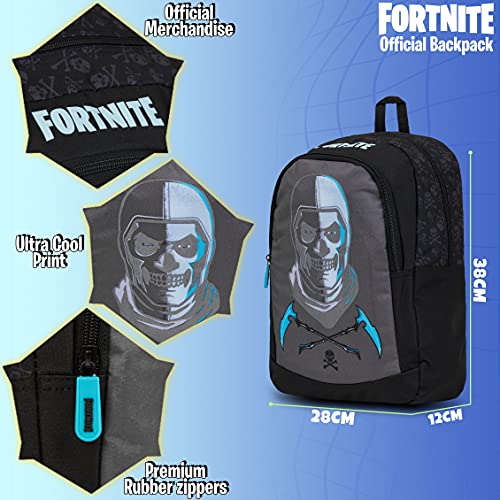 Fortnite Mochilas Escolares Juveniles, Mochila Escolar Estampado Fortnite Skull Trooper Para Niños, Mochila Negra Gran Capacidad Colegio