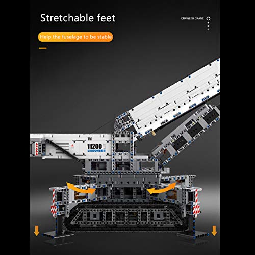 Foxcm Técnica Liebherr LTR 11200 - Grúa de oruga (control remoto Technic, con 12 motores, 4000 piezas, compatible con la técnica Lego)