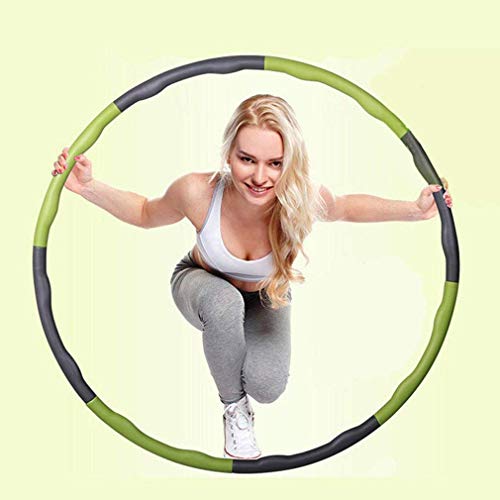 FSJD Aro ponderado, Ejercicio Desmontable Hula Hoop, Abdomen, pérdida de Peso, masajes, Hoola Hoops, para Adultos/niños/Principiantes ayudas de Fitness (Rosa Gris)