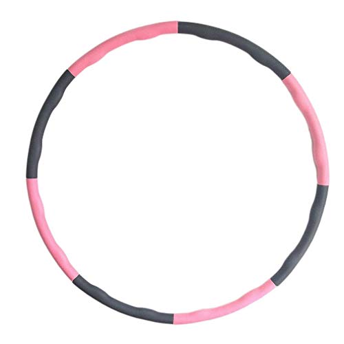 FSJD Aro ponderado, Ejercicio Desmontable Hula Hoop, Abdomen, pérdida de Peso, masajes, Hoola Hoops, para Adultos/niños/Principiantes ayudas de Fitness (Rosa Gris)