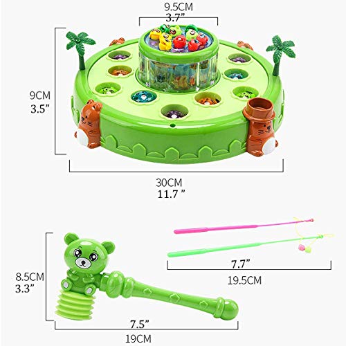 FUIKEING Juego Interactivo 2 en 1 Whack una Mole y Juguete de Pesca MagnéTico para NiiOs PequeeOs: Juguete para el Desarrollo Temprano de Aprendizaje -Regalo Divertido