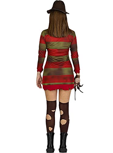 Funidelia | Disfraz de Freddy Krueger - Pesadilla en ELM Street Oficial para Mujer Talla S ▶ Freddy, Películas de Miedo, Pesadilla en ELM Street, Terror - Color: Rojo - Licencia: 100% Oficial