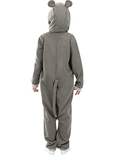 Funidelia | Disfraz de hipopótamo Onesie para niño y niña Talla 10-12 años ▶ Animales - Color: Gris / Plateado - Divertidos Disfraces y complementos para Carnaval y Halloween