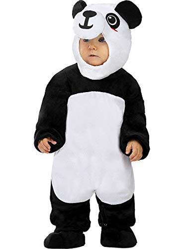 Funidelia | Disfraz de Oso Panda para bebé Talla 0-6 Meses ▶ Animales, Oso - Color: Blanco - Divertidos Disfraces y complementos para Carnaval y Halloween