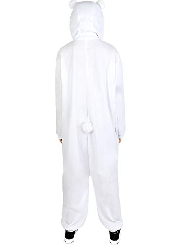 Funidelia | Disfraz de Oso Polar Onesie para Hombre y Mujer Talla M ▶ Animales, Oso - Color: Blanco - Divertidos Disfraces y complementos para Carnaval y Halloween