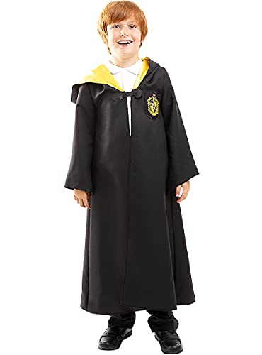 Funidelia | Disfraz Hufflepuff Harry Potter Oficial para niño y niña Talla 7-9 años ▶ Hogwarts, Magos, Películas & Series - Color: Negro - Licencia: 100% Oficial