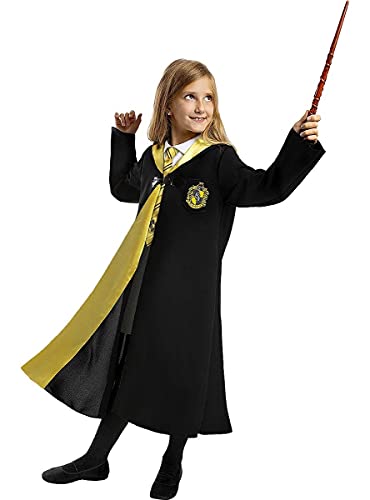 Funidelia | Disfraz Hufflepuff Harry Potter Oficial para niño y niña Talla 7-9 años ▶ Hogwarts, Magos, Películas & Series - Color: Negro - Licencia: 100% Oficial